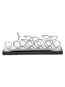 Mint Collection - Men on Bikes Sculpture - Silver 46x14x8cm
