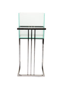 Mint Collection - Steel and Glass Plant Stand - Silver 35x25x80cm