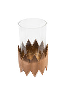 Mint Collection - Rose Gold Plating with Glass Candle Holders - Rose Gold 14.5x14.5x28.5cm