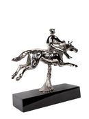 Mint Collection - Horse Jump Sculpture - Nickel & Black Nickel - 39x13x33cm