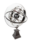 Mint Collection - Grey & Nickel Armillary - Nickel & Grey 56x56x84.5cm
