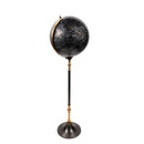 Mint Collection - Silver, Brass & Grey Globe with Tall Base - 40x38x129cm