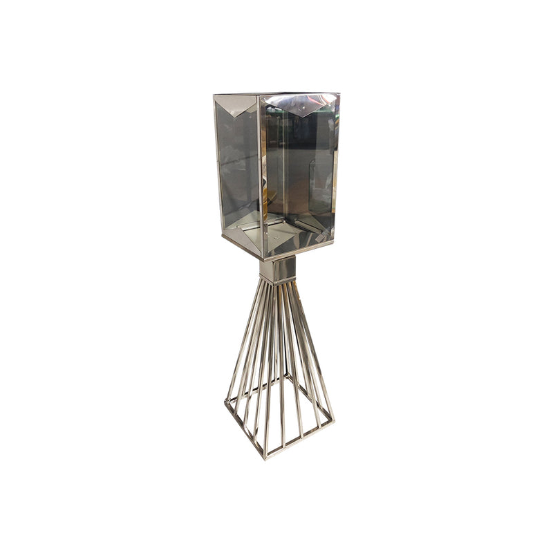 Mint Collection - Nickel Plated with Glass  Candle Holder