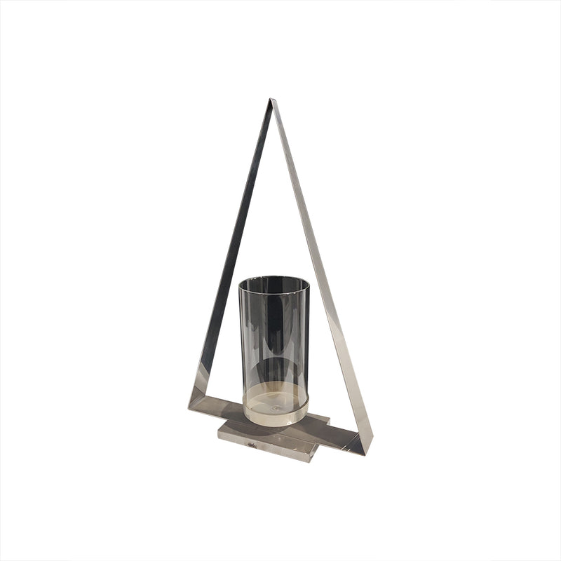 Mint Collection - Triangle Nickel Plated with Glass - Nickel 26x10x37cm