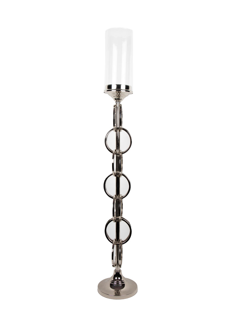 Mint Collection - Gold Plated Candle Holders with Glass - Gold 14x14x73cm