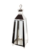 Mint Collection - Nickel Plated Lantern with Glass - Nickel 29x29x84cm