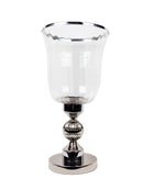 Mint Collection - Nickel Plated with Glass Candle Holder - Nickel 25x25x54cm