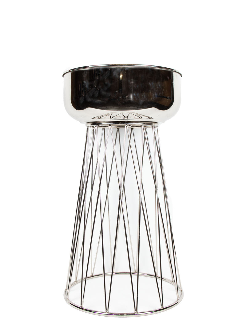 Mint Collection - Nickel Plated Plant Stand - Nickel 30x30x60cm