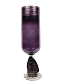 Mint Collection - Glass Vase With Aluminium Base Large - 6x6x22.3cm