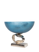 Mint Collection - Glass Bowl With Aluminium Base Large - 14x14x11.3cm