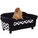 PawHut Dog Sofa Cat Couch Bed for XS Dogs w/ Removable Sponge Cushion - Black