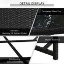 Outsunny Rattan Dining Set Garden Furniture Patio set 11 PC with Cushion Black /Milk  White