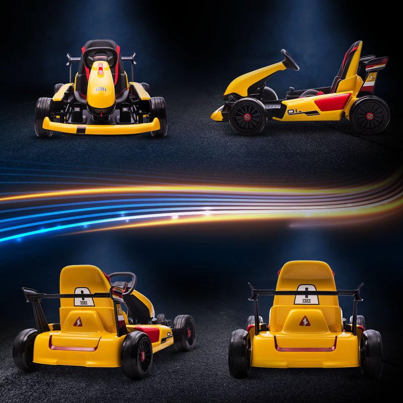 HOMCOM Kids Electric Ride On Go Cart 12v - Yellow