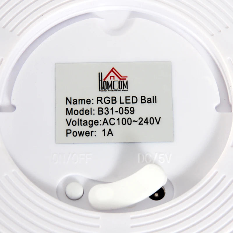 HOMCOM Glowing LED Ball 35cm Colour Change with Rechargeable Battery
