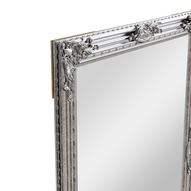 Leaner Mirror Silver Painted Wooden Frame 75 x 3.5 x 165 cm