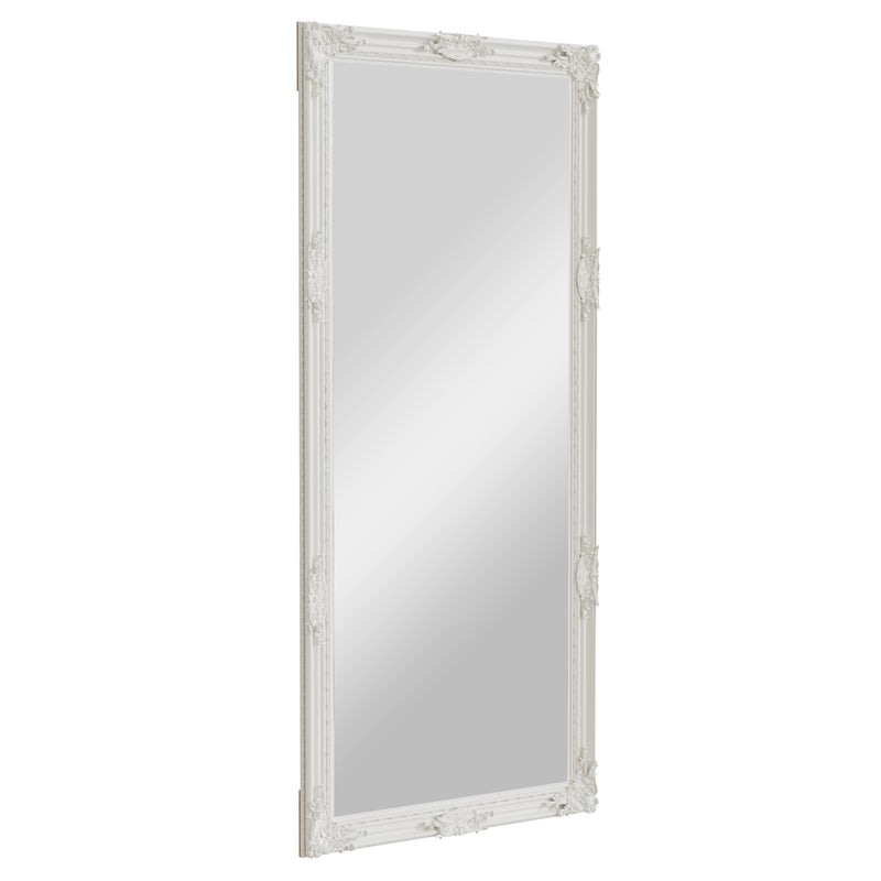 Leaner Mirror White Painted Wooden Frame 75 x 3.5 x 165 cm