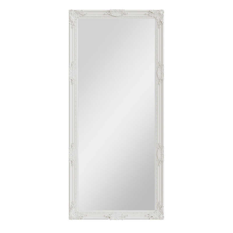 Leaner Mirror White Painted Wooden Frame 75 x 3.5 x 165 cm