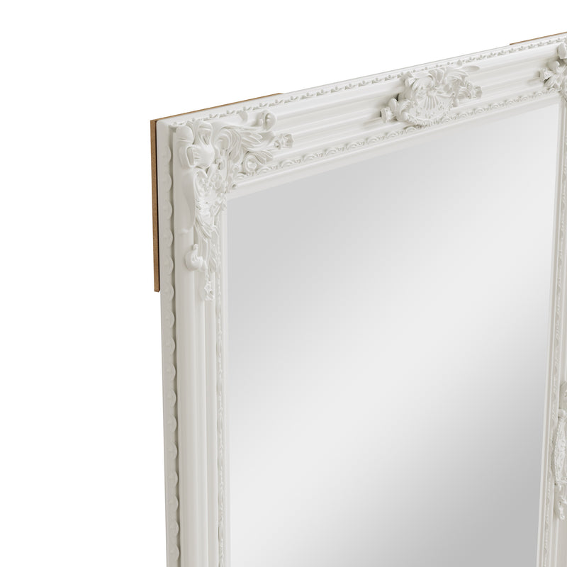 Leaner Mirror White Painted Wooden Frame 75 x 3.5 x 165 cm