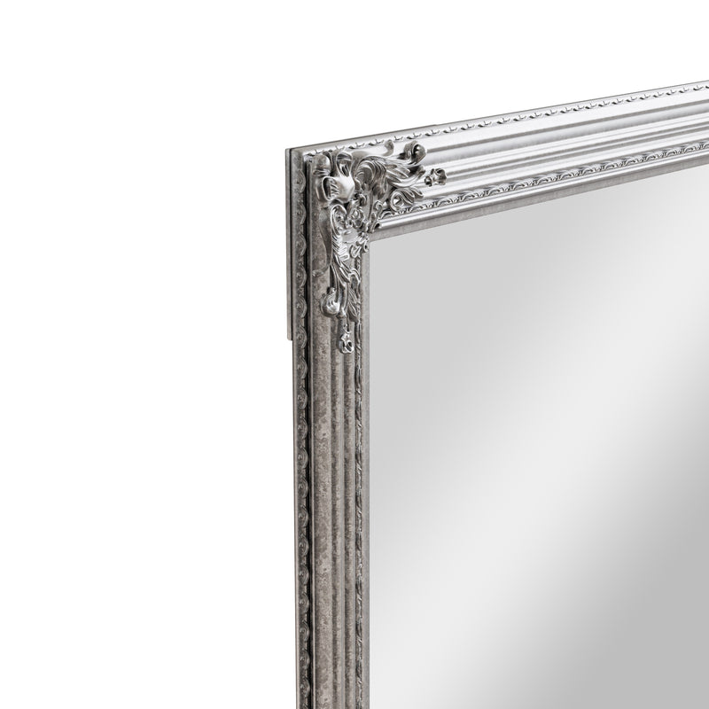 Wall Mirror Silver Painted Wooden Frame 75 x 3.5 x 105 cm