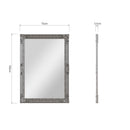 Wall Mirror Silver Painted Wooden Frame 75 x 3.5 x 105 cm