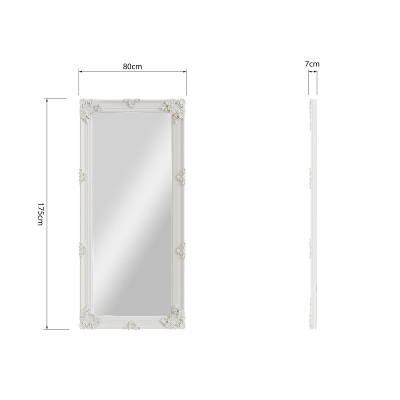 Leaner White Frame 80 x 175cm White Painted Wooden Frame 80 x 7 x 175 cm