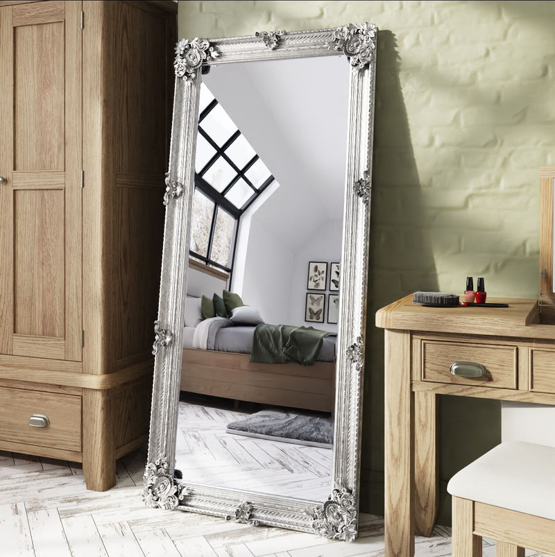Leaner Silver Frame 80 x 175cm Silver Painted Wooden Frame 80 x 7 x 175 cm