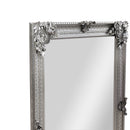 Rectangular Wall Mirror Silver Painted Wooden Frame 80 x 7 x 115 cm