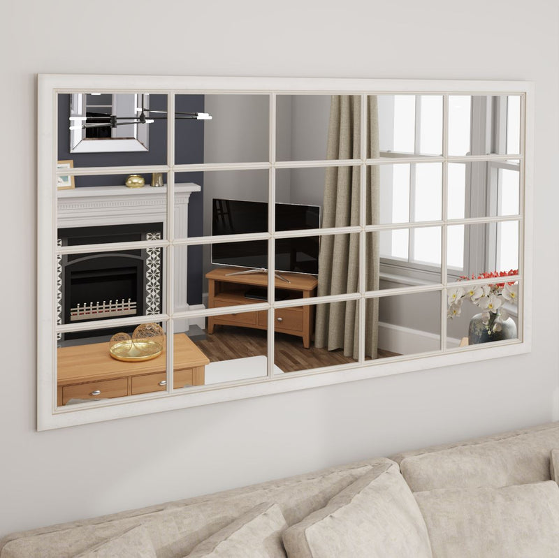 Leaner Window Mirror Distressed White 100 x 4 x 175 cm