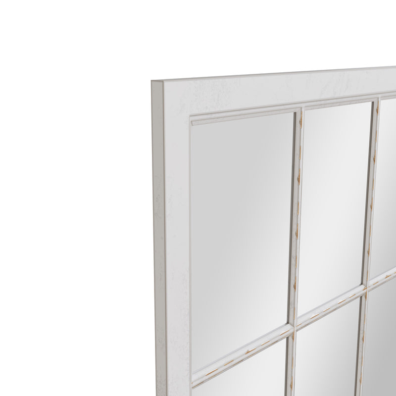 Leaner Window Mirror Distressed White 100 x 4 x 175 cm