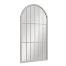 Large Arched Window Mirror Distressed Grey 105 x 3 x 177 cm