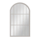 Large Arched Window Mirror Distressed Grey 105 x 3 x 177 cm