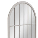 Large Arched Window Mirror Distressed Grey 105 x 3 x 177 cm