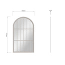 Large Arched Window Mirror Distressed Grey 105 x 3 x 177 cm