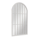 Large Arched Window Mirror Distressed White 105 x 3 x 177 cm