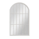 Large Arched Window Mirror Distressed White 105 x 3 x 177 cm