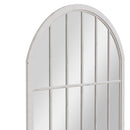 Large Arched Window Mirror Distressed White 105 x 3 x 177 cm
