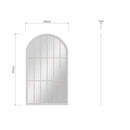 Large Arched Window Mirror Distressed White 105 x 3 x 177 cm