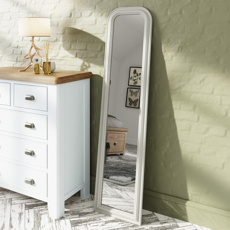 Arched Leaner Mirror White 40 x 2.5 x 160 cm