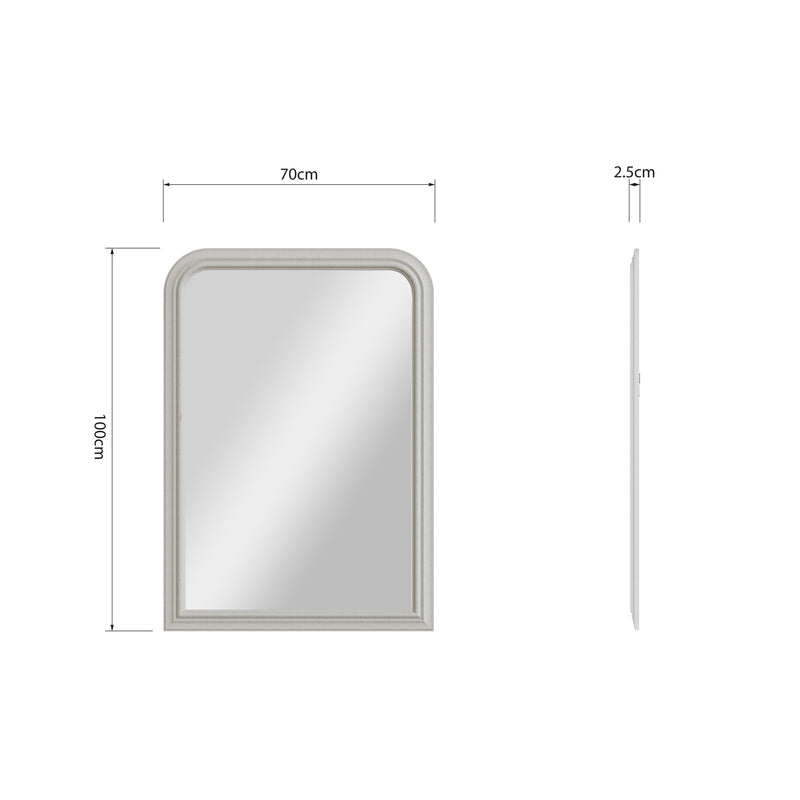Arched Leaner Wall Mirror - White 100 X 70cm