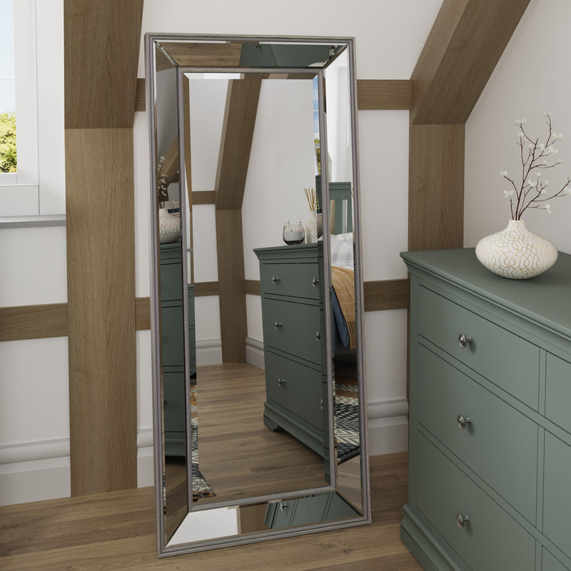 Wall Mirror Angled Grey 61 x 5 x 140 cm