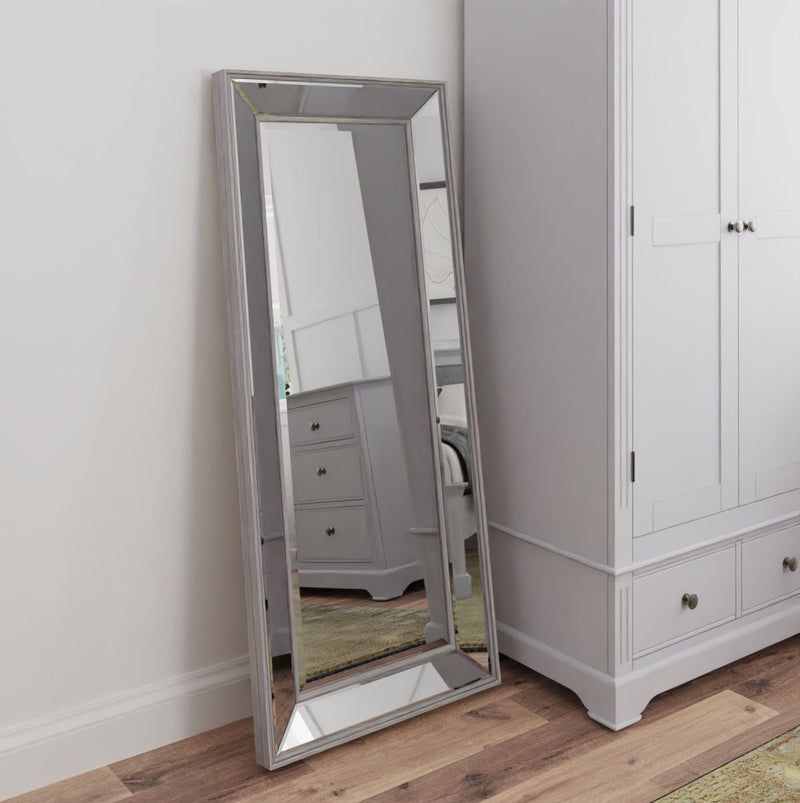 Wall Mirror Angled Grey 61 x 5 x 140 cm