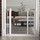 PawHut 74-87cm Adjustable Metal Pet Gate Safety Barrier w/ Auto-Close White