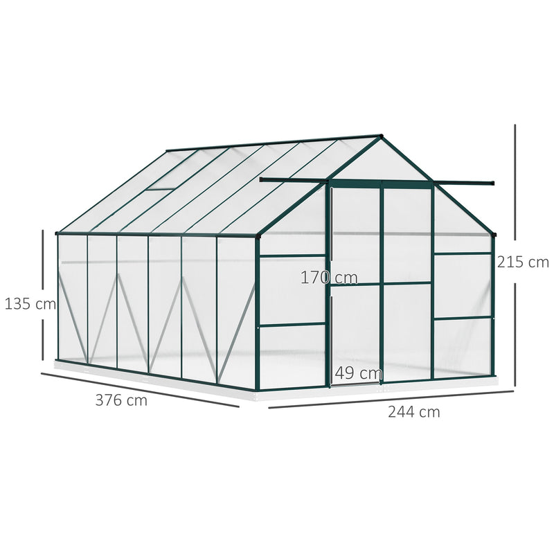Outsunny Green House Walk-in 12' x 8' polycarbonate