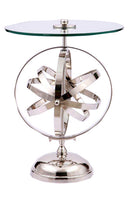 Mint Collection - Glass Top Armillary Stand Table - 45x45x61cm