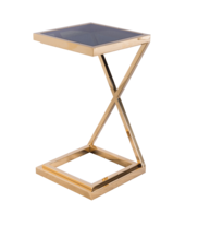 Mint Collection - Side Table - Glass & Gold 30x30x60cm