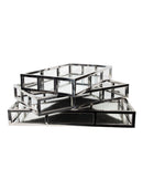 Mint Collection - Rectangular Trays Set of 3 - Silver 52x34x7cm