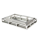 Mint Collection - Rectangular Trays Set of 3 - Silver 52x34x7cm