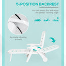 Outsunny Patio Folding Lounge Chairs Recliners with Wheels & 5-Position Backrest