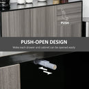 HOMCOM Push-Open Cabinet with Two Drawers Grey