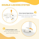 PawHut 74-87cm Adjustable Metal Pet Gate Safety Barrier w/ Auto-Close Door White